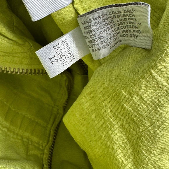 Zenergy by Chico’s Lightweight Lime Green Utility Zip Jacket – Size 2 (12) - Picture 6 of 13